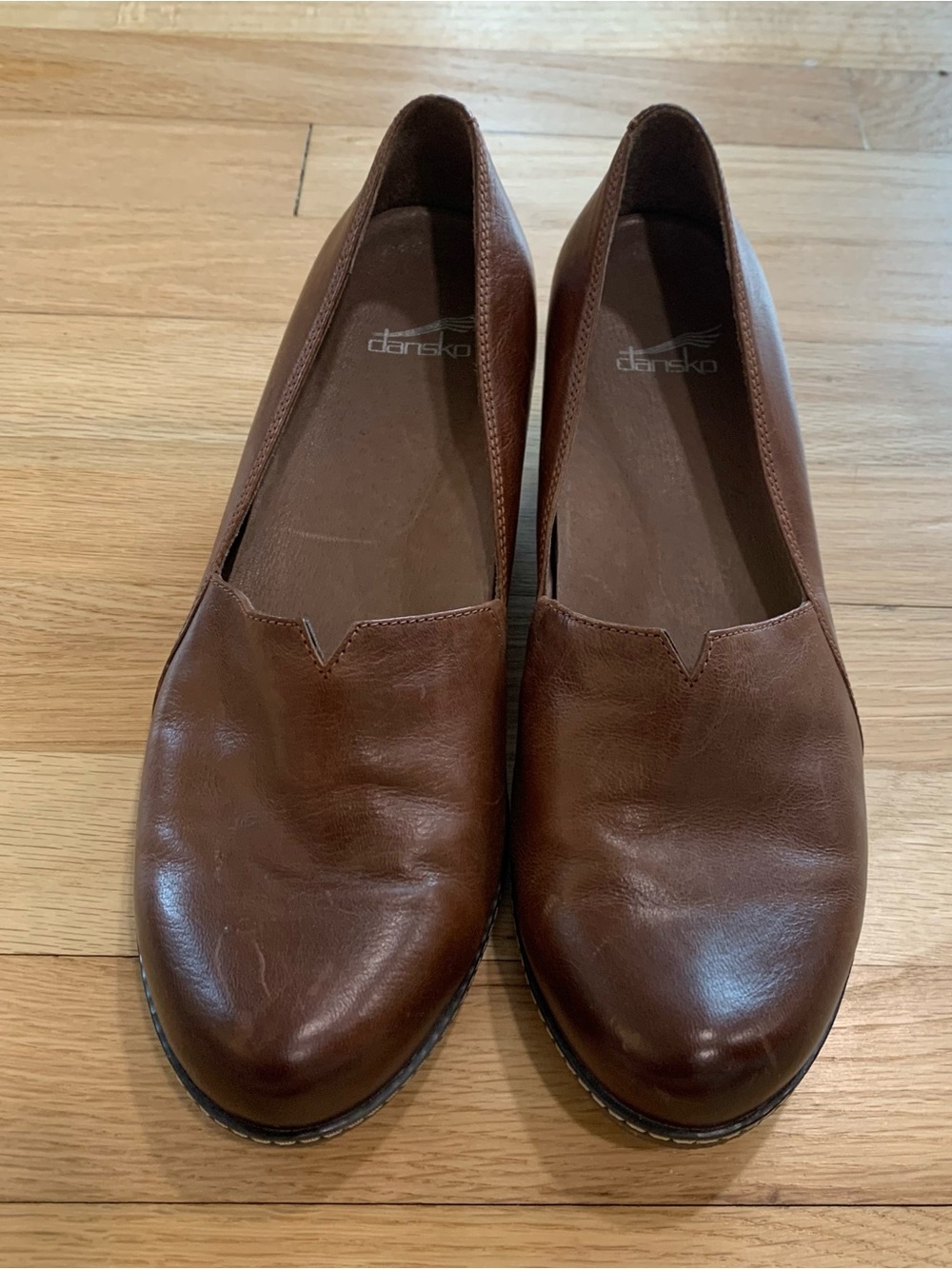 Dansko Liliana Women's Brown Leather Wedge Slip On Shoes Size 39 US Size 9
